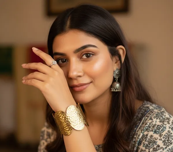 Gold_Hammered_Beauty_Cuff_Bangles_For_Women